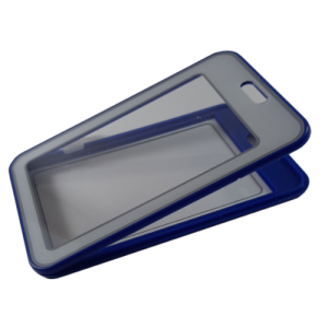 porta gafete vertical azul